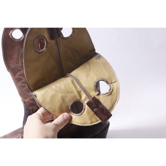 Wrangler Buckaroo Cowboy Boots 10 D Brown Leather with Decor  ~ 260302-WH 1013 main image 6